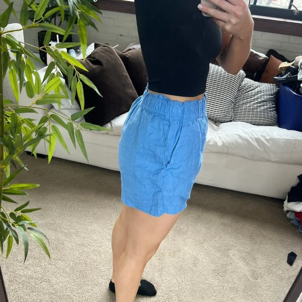 H&M Blue Linen Shorts - Picture 4 of 6